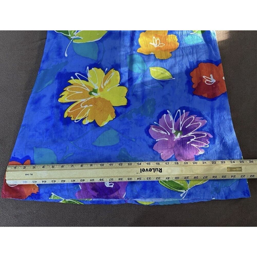 Jams World Sz L Hula Moon Trademark Hawaii Shift Cobalt Blue Yellow Dress - Picture 9 of 9